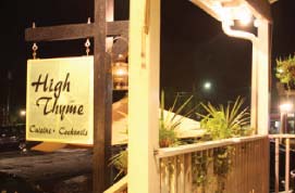Sullivans Island restaurant - High Thyme Cuisine, store sign